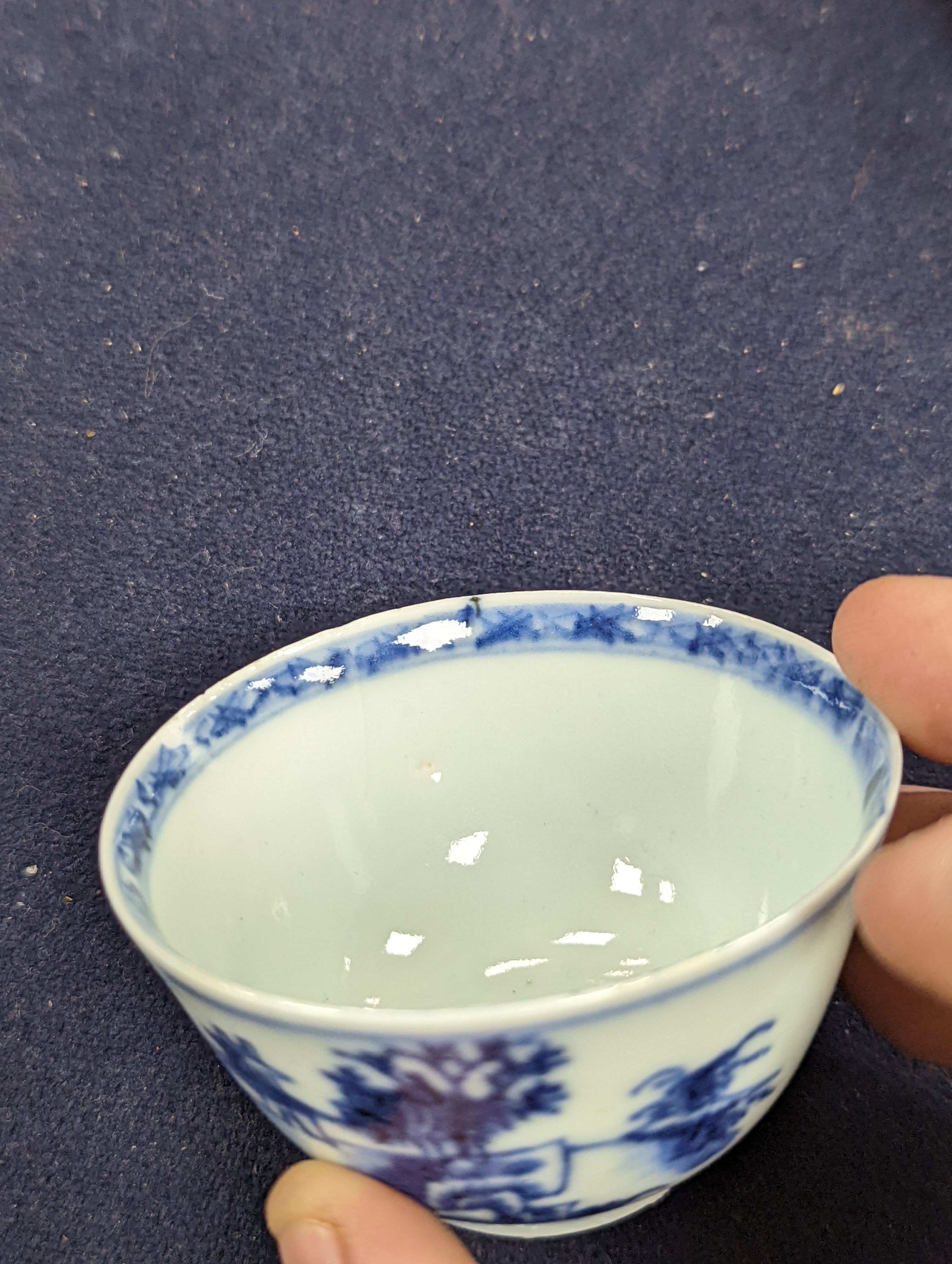 Three 18th century Chinese Export teabowls and saucers